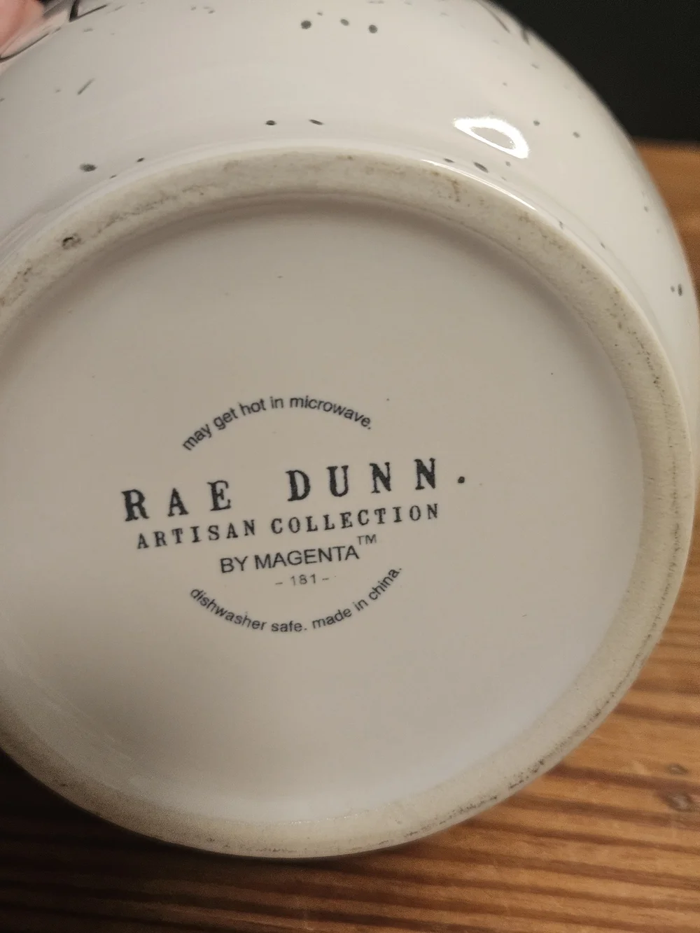 Rae Dunn White Speckled 'ICE CREAM' Ceramic Bowl